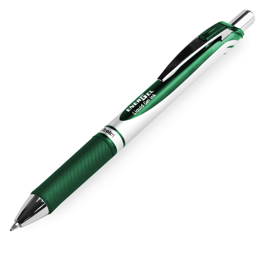 Pentel EnerGel Retractable Gel Pen in green, 100% Authentic, available at Curat Cart for smooth writing experience.