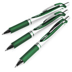 Premium imported Pentel EnerGel retractable gel pens in green, perfect for smooth writing. Available at Curat Cart.