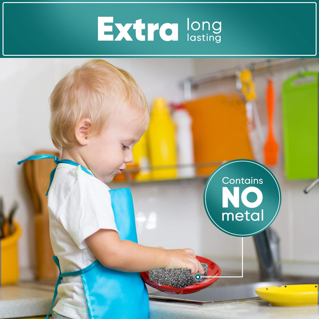 Perfect Scour Scrub Sponges in a vibrant setting, ensuring extra long-lasting performance. Available at Curat Cart.