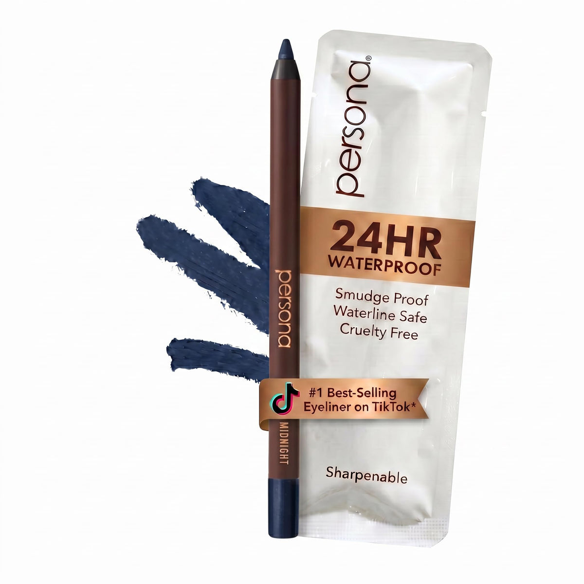 Persona 24HR Waterproof Eyeliner in Chocolate. Smudge-proof, cruelty-free, and sharpenable. Authentic, best-selling product on TikTok.