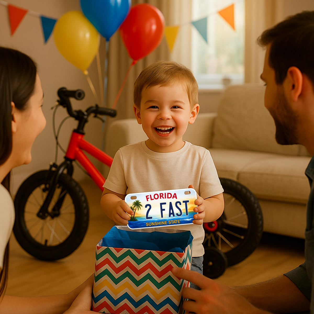 Delight your child with a Personalized Mini License Plate for Kids from Curat Cart, perfect for birthday surprises and decor.