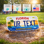 Personalized Mini License Plate for Kids, 100% Authentic, made from rust-proof aluminum, available at Curat Cart in India.