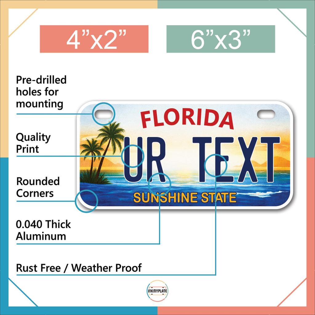 Personalized Mini License Plate for Kids, quality print on rust-free aluminum, available at Curat Cart. Perfect for playful decor.