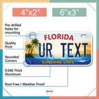 Personalized Mini License Plate for Kids, quality print on rust-free aluminum, available at Curat Cart. Perfect for playful decor.