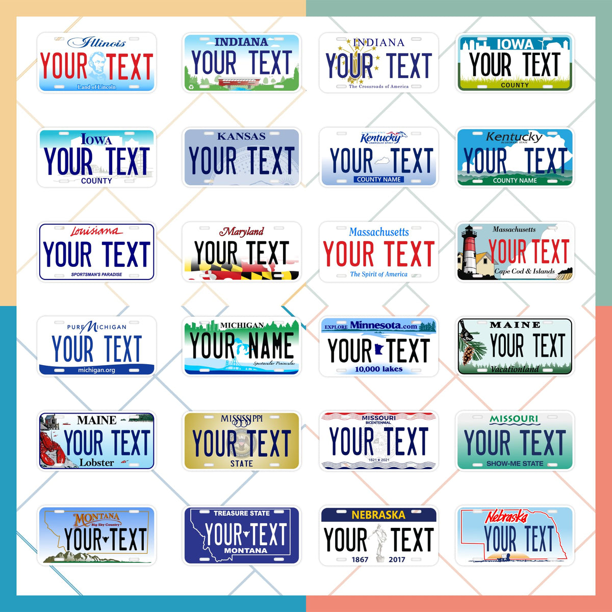 Discover vibrant personalized mini license plates for kids at Curat Cart, 100% Authentic and available in India.