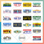 Explore premium imported personalized mini license plates for kids at Curat Cart, featuring colorful designs and custom text options.