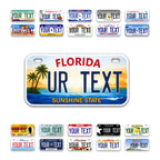 Explore premium imported personalized mini license plates for kids, featuring vibrant designs and customizable text at Curat Cart.