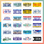 Personalized Mini License Plate for Kids showcasing vibrant designs and high-quality finish, available at Curat Cart.