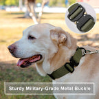 Personalized Tactical Dog Collar featuring a sturdy military-grade metal buckle, ideal for durability, available at Curat Cart.