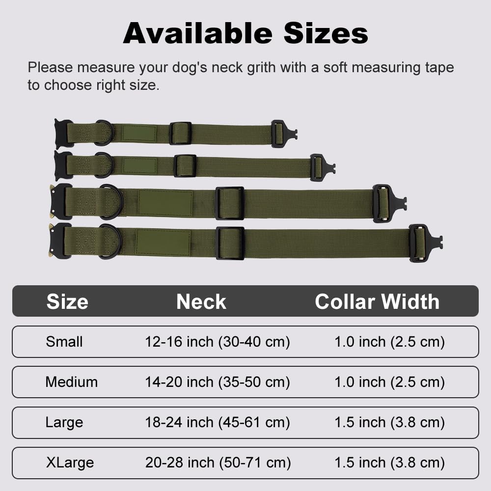 Premium imported personalized tactical dog collar size options from Curat Cart, ensuring the perfect fit for your pet. Discover now.