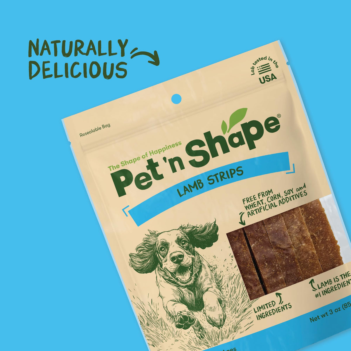 Treat your pet to Pet 'n Shape Lamb Jerky Strips, perfect for daily use. Available at Curat Cart for happy, healthy pets.