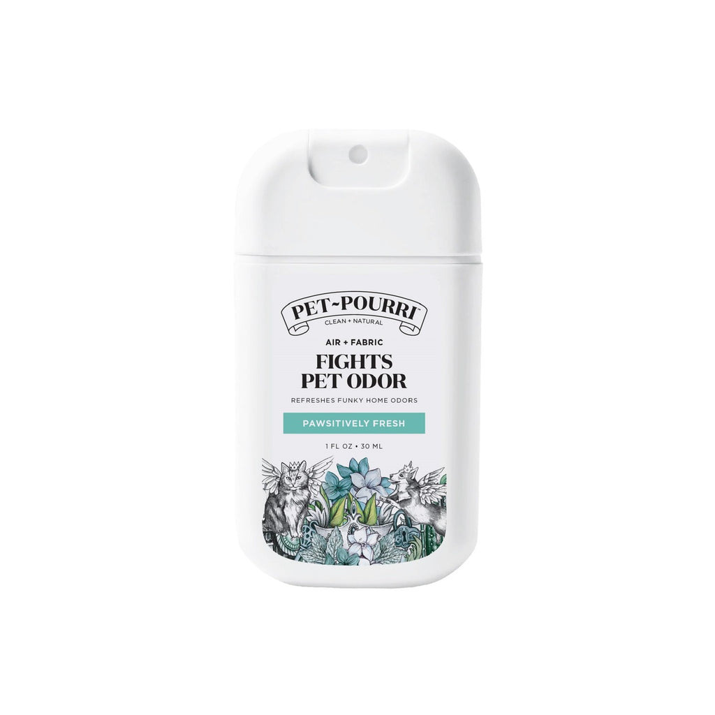 Premium imported Pet-Pourri Deodorizer Spray fights pet odor, refreshing your home with a pawsitively fresh scent. Available at Curat Cart.