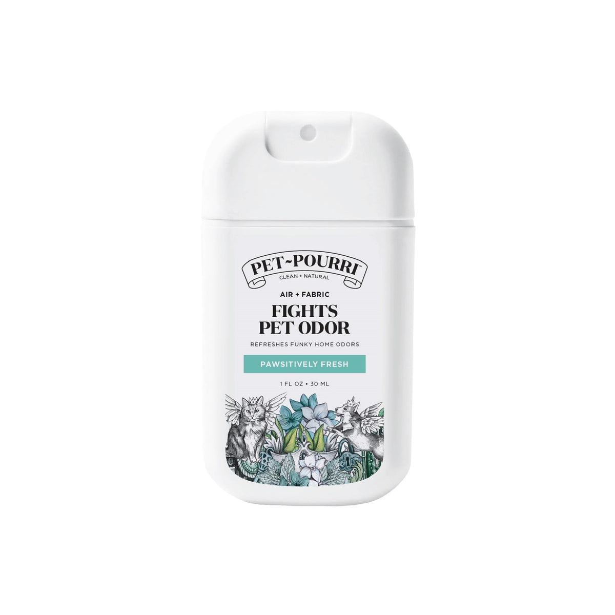 Premium imported Pet-Pourri Deodorizer Spray fights pet odor, refreshing your home with a pawsitively fresh scent. Available at Curat Cart.