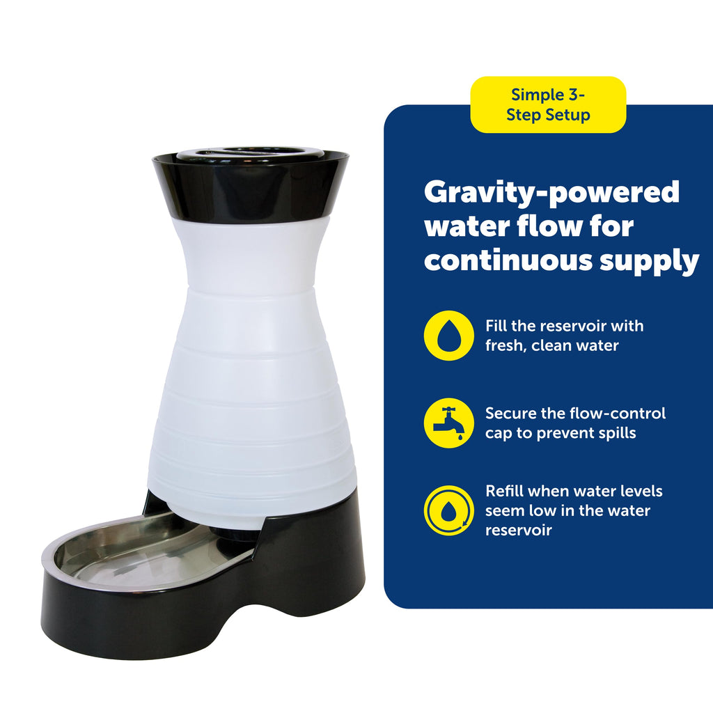 Discover the PetSafe Healthy Pet Water Station, a premium import ensuring gravity-powered, continuous water flow for your pet. Available at Curat Cart.