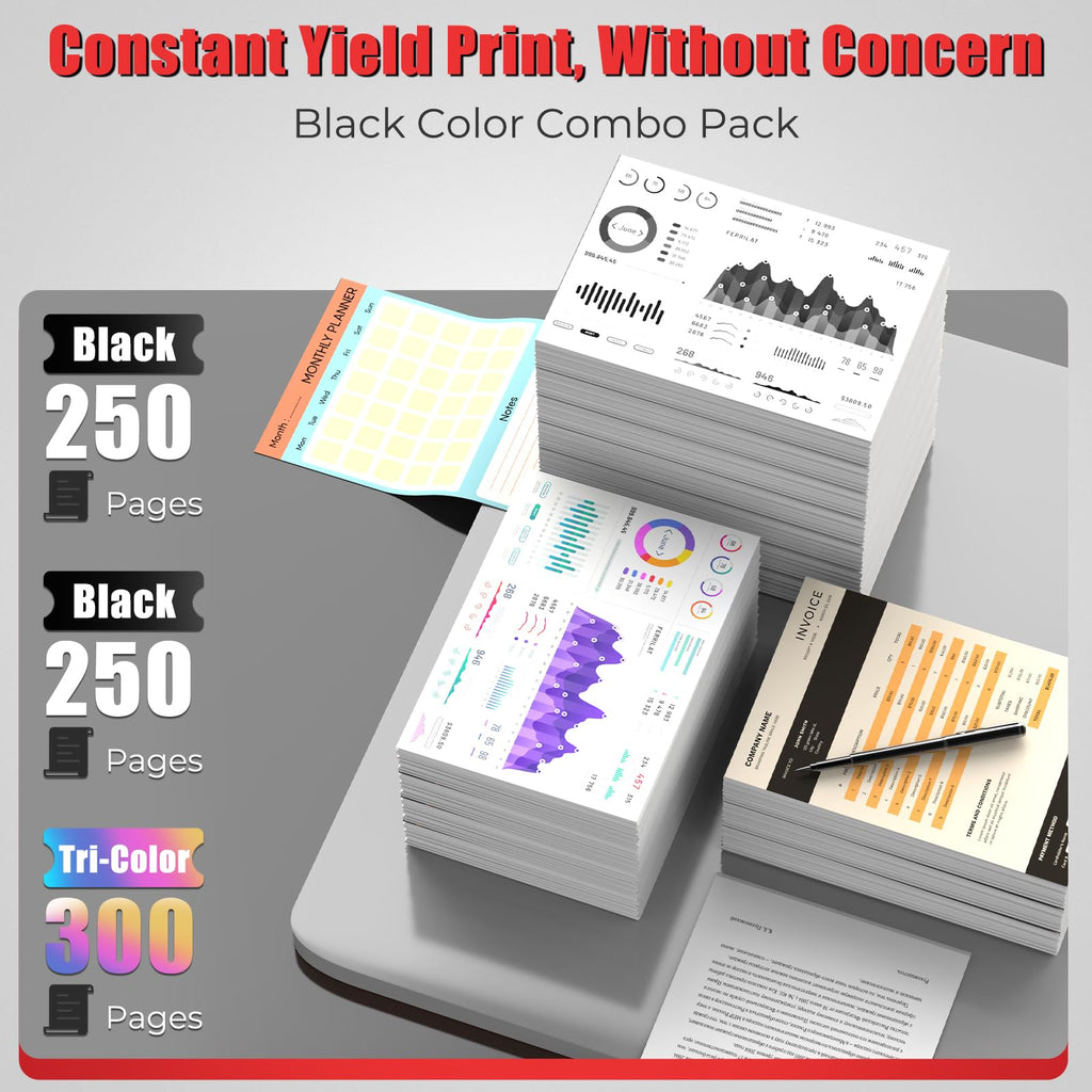 High-quality Canon ink cartridges combo pack from Curat Cart, featuring 250 pages each for black and tri-color prints. Perfect for home or office use.