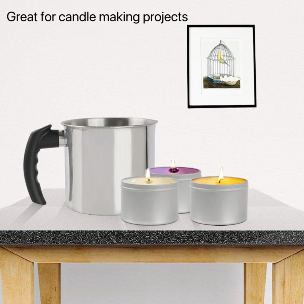 Phinicco Candle Making Pouring Pot in high-quality stainless steel, perfect for candle making projects. Available at Curat Cart.