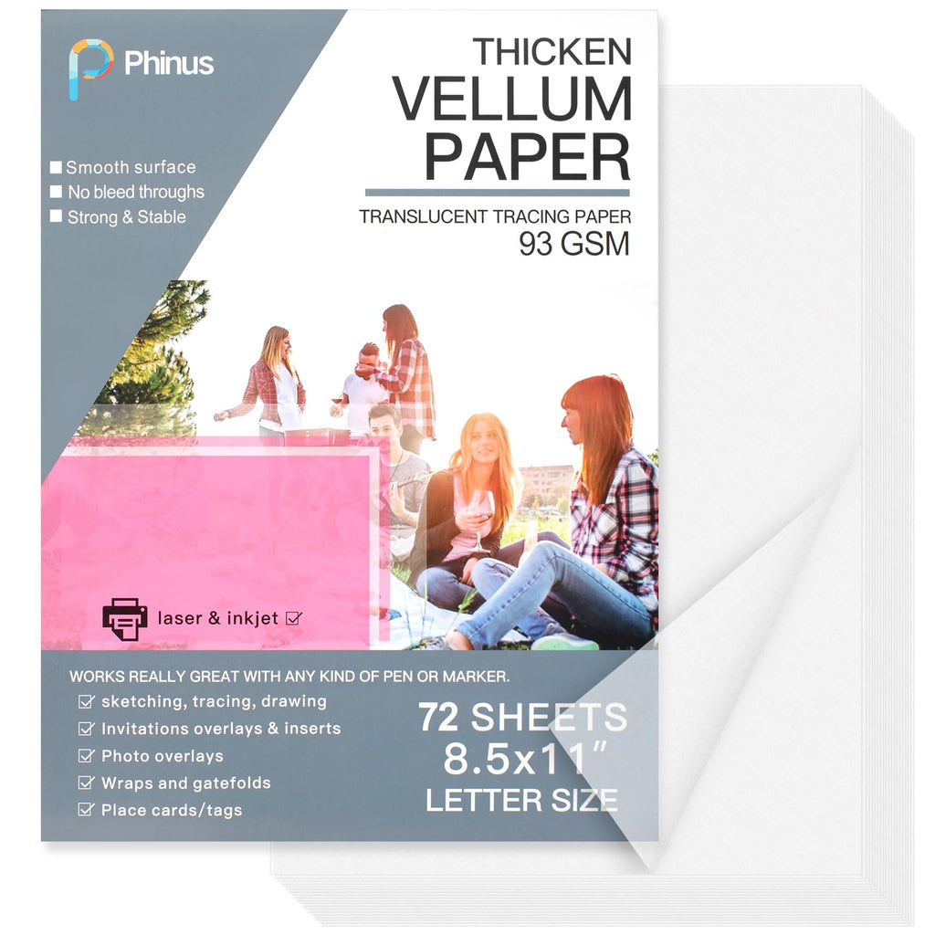 Phinus Translucent Vellum Paper, a premium imported product from Curat Cart, ideal for sketching and invitations. Perfect for all your creative projects.