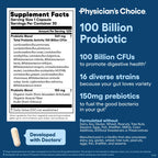 Physician's CHOICE Advanced Probiotic offers 100 billion probiotics with 16 diverse strains. A premium import available at Curat Cart.