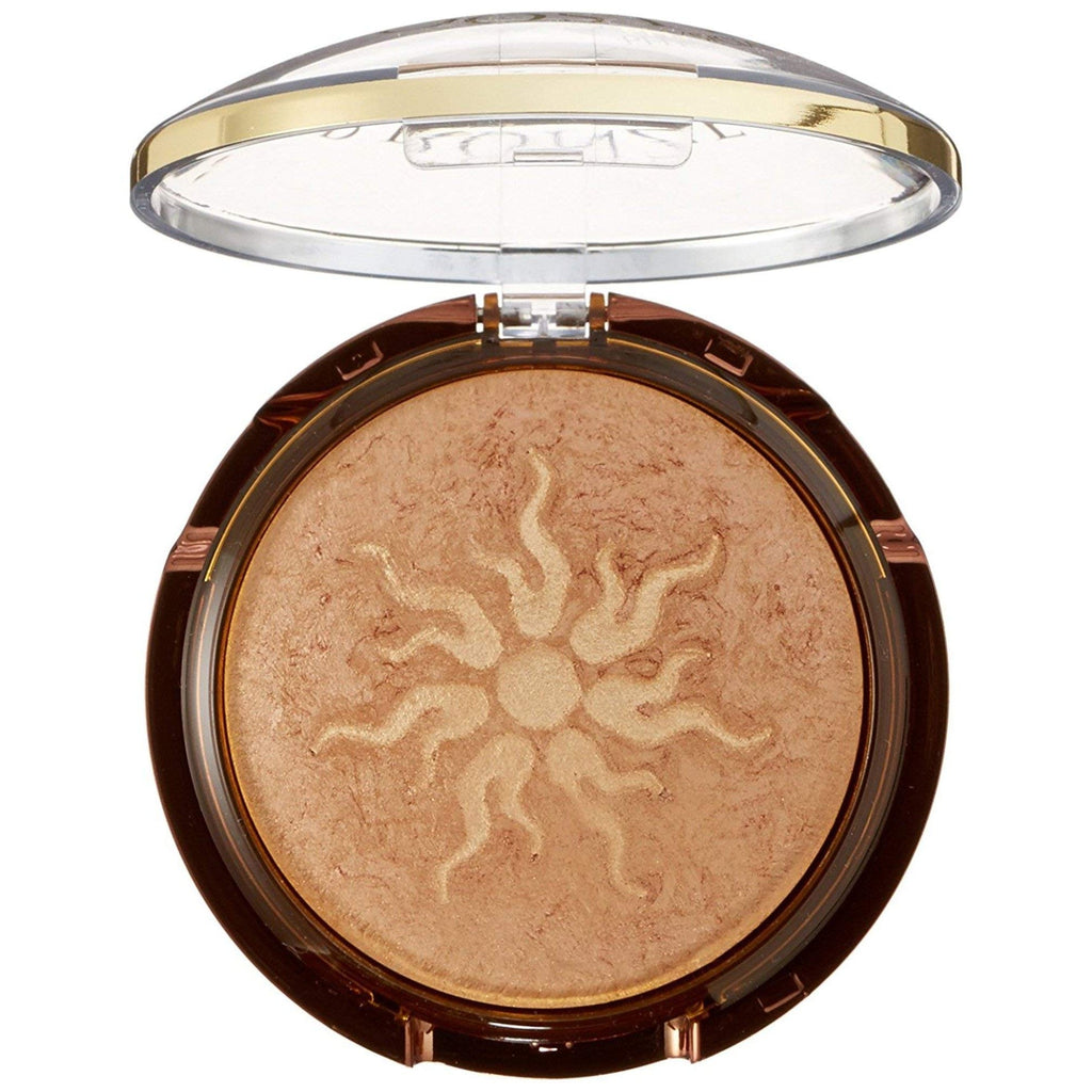 Physicians Formula Bronze Booster Glow-B is an authentic bronzer compact with a sun design, ideal for achieving a radiant glow.