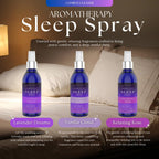 Aromatherapy Sleep Spray Mist in official packaging from Curat Cart, featuring Lavender Dreams, Vanilla Cloud, and Relaxing Rose for deep sleep.