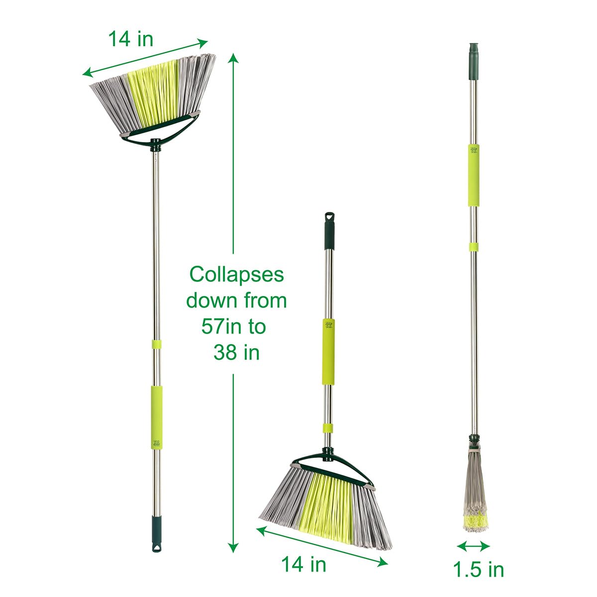 Pine-Sol Indoor Jumbo Broom, collapsible from 57in to 38in, 100% Authentic and available in India at Curat Cart.