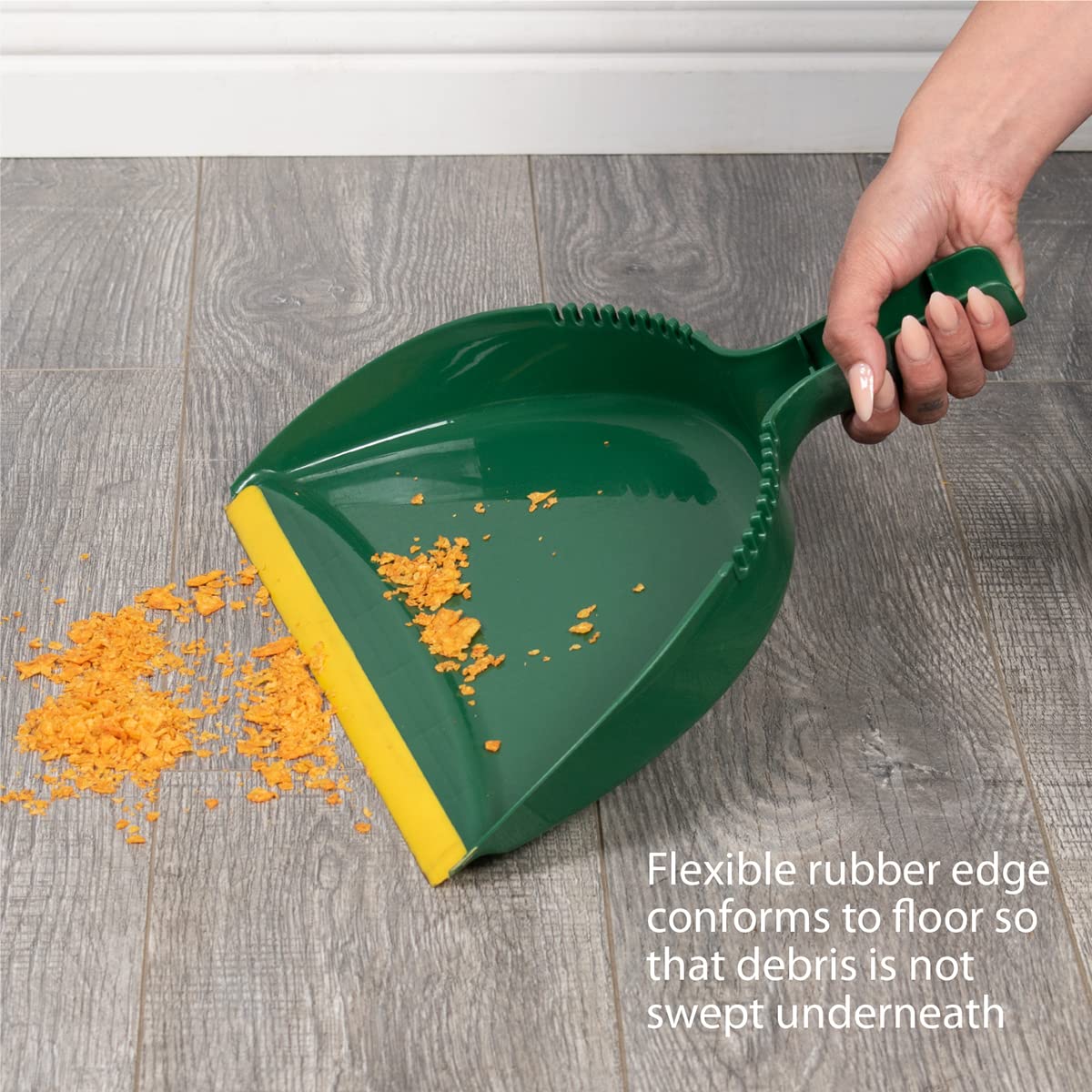 Pine-Sol Heavy Duty Dustpan features a flexible rubber edge for seamless cleaning, ensuring debris is captured effectively. 100% Authentic, available in India at Curat Cart.