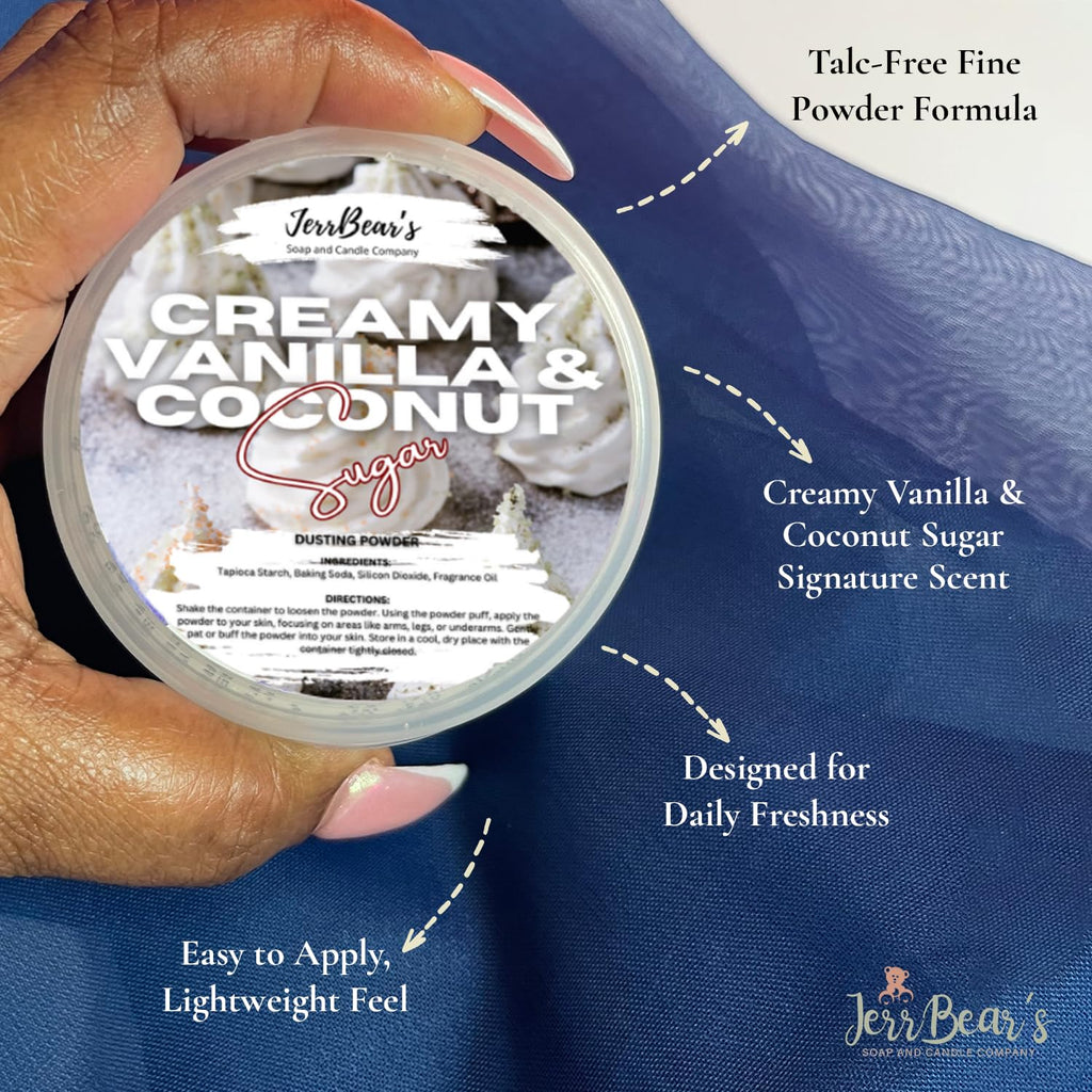Available in India, order online for this lightweight, talc-free creamy vanilla & coconut dusting powder for daily freshness.