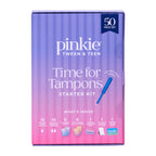 Explore the Pinkie Tampons Starter Kit, a premium import featuring 50 pieces for tweens and teens, available at Curat Cart.