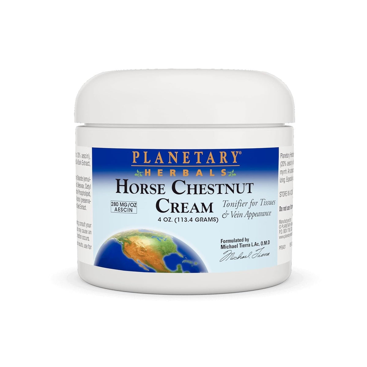 Authentic Planetary Herbals Horse Chestnut Cream, 4 oz jar, tonifier for tissues and vein appearance.