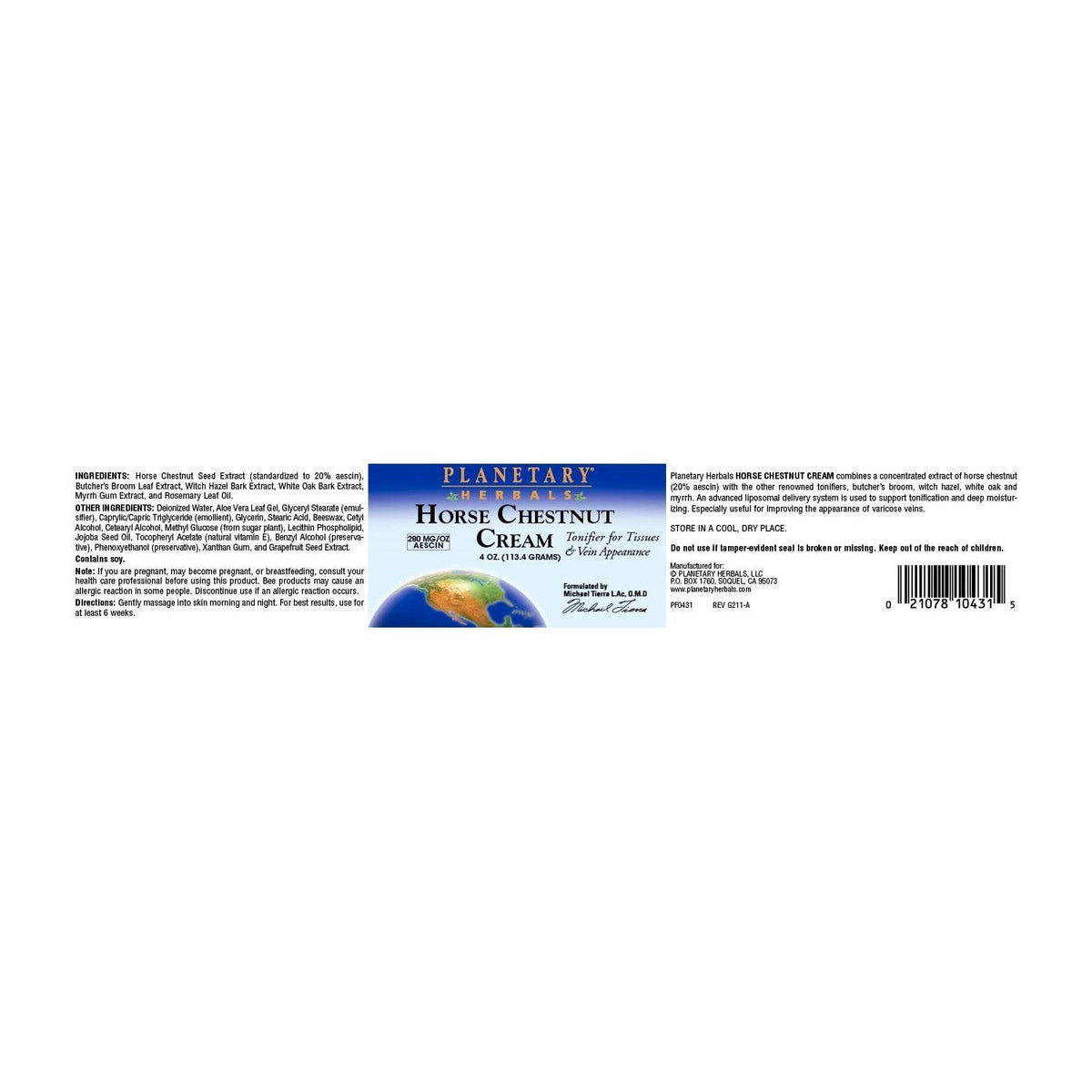 Planetary Herbals Horse Chestnut Cream, enriched with herbal extracts. Verified by CuratCart for quality assurance.