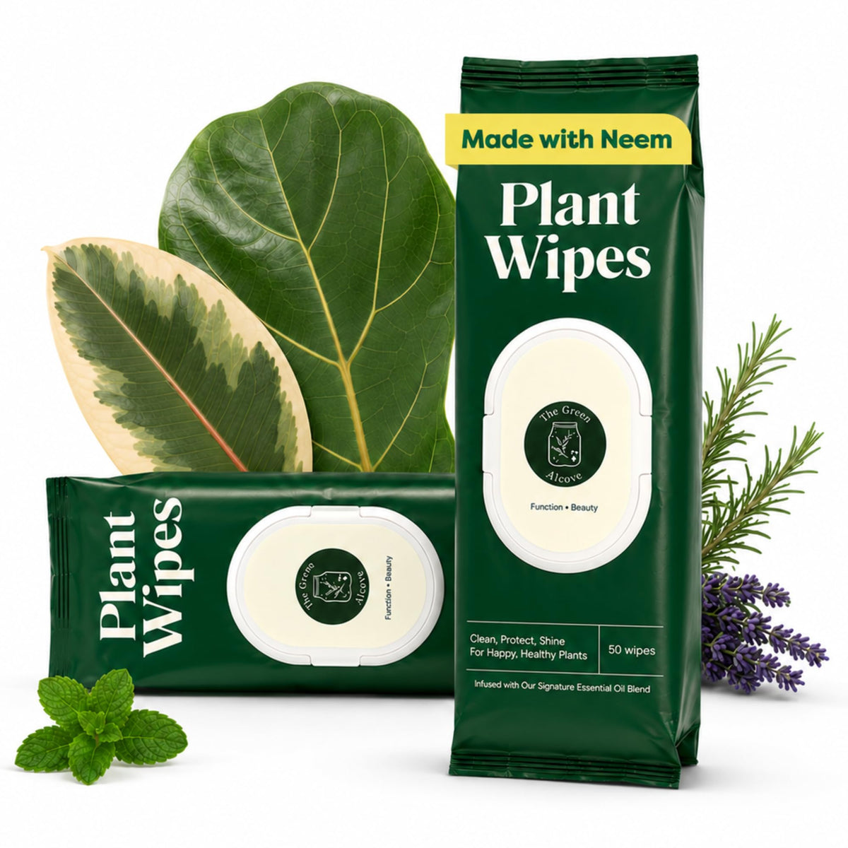Premium imported Plant Leaf Cleaner & Shine wipes by Curat Cart, infused with neem for healthy, shiny plants. Shop now.