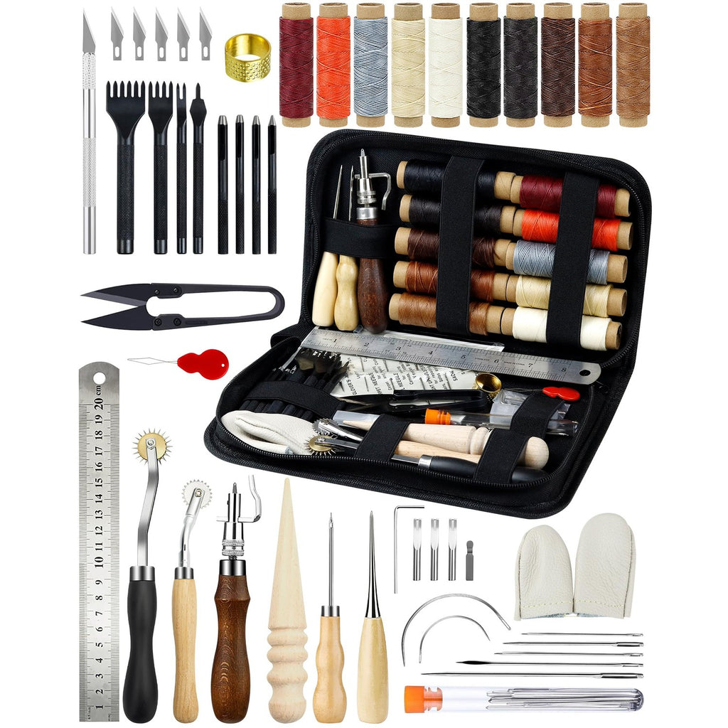 Explore premium imported Plantional Leather Working Tools, featuring a comprehensive set for crafting, available at Curat Cart.