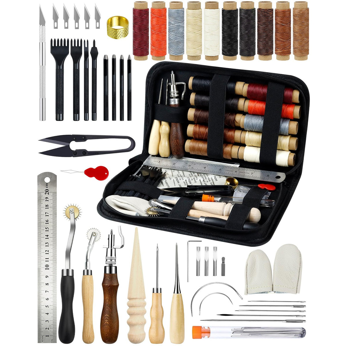 Explore premium imported Plantional Leather Working Tools, featuring a comprehensive set for crafting, available at Curat Cart.