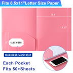 Durable pink plastic folders with pockets, fitting 8.5x11 inch paper, available at Curat Cart in India. Trustworthy quality guaranteed.