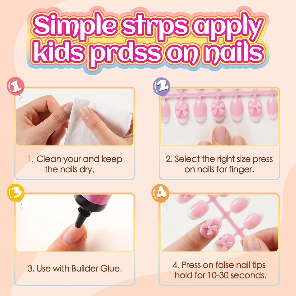 Easy application guide for Plauva's 26-piece French tip press-on nails. Premium imported, perfect for quick manicures.