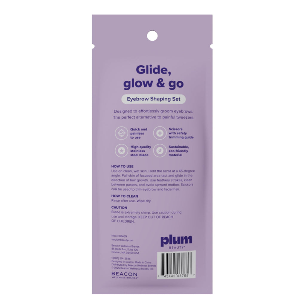 Plum Beauty Eyebrow Shaping Set in high-quality official packaging, designed for effortless grooming. Available at Curat Cart.