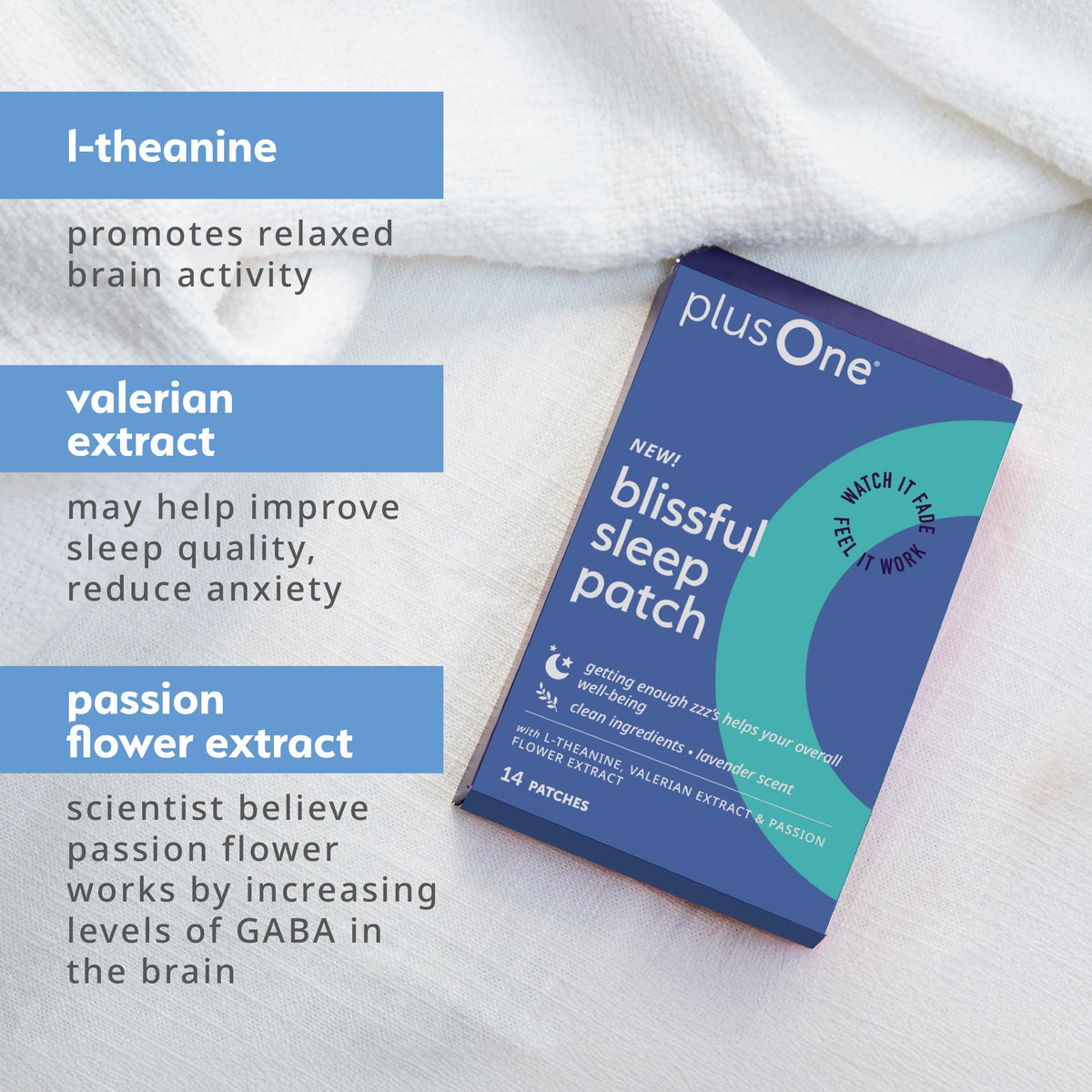 plusOne Blissful Sleep Patches promote relaxation with natural ingredients. 100% Authentic, available at Curat Cart in India.