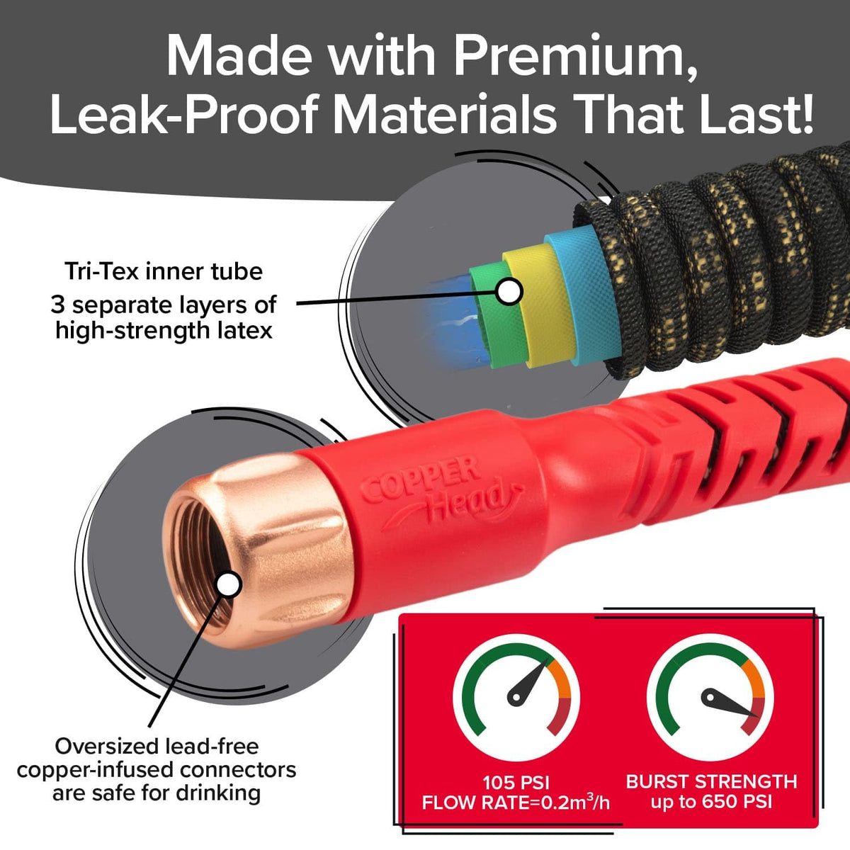 Discover the Pocket Hose Copper Head, featuring premium leak-proof materials and copper connectors. Exclusively at Curat Cart.