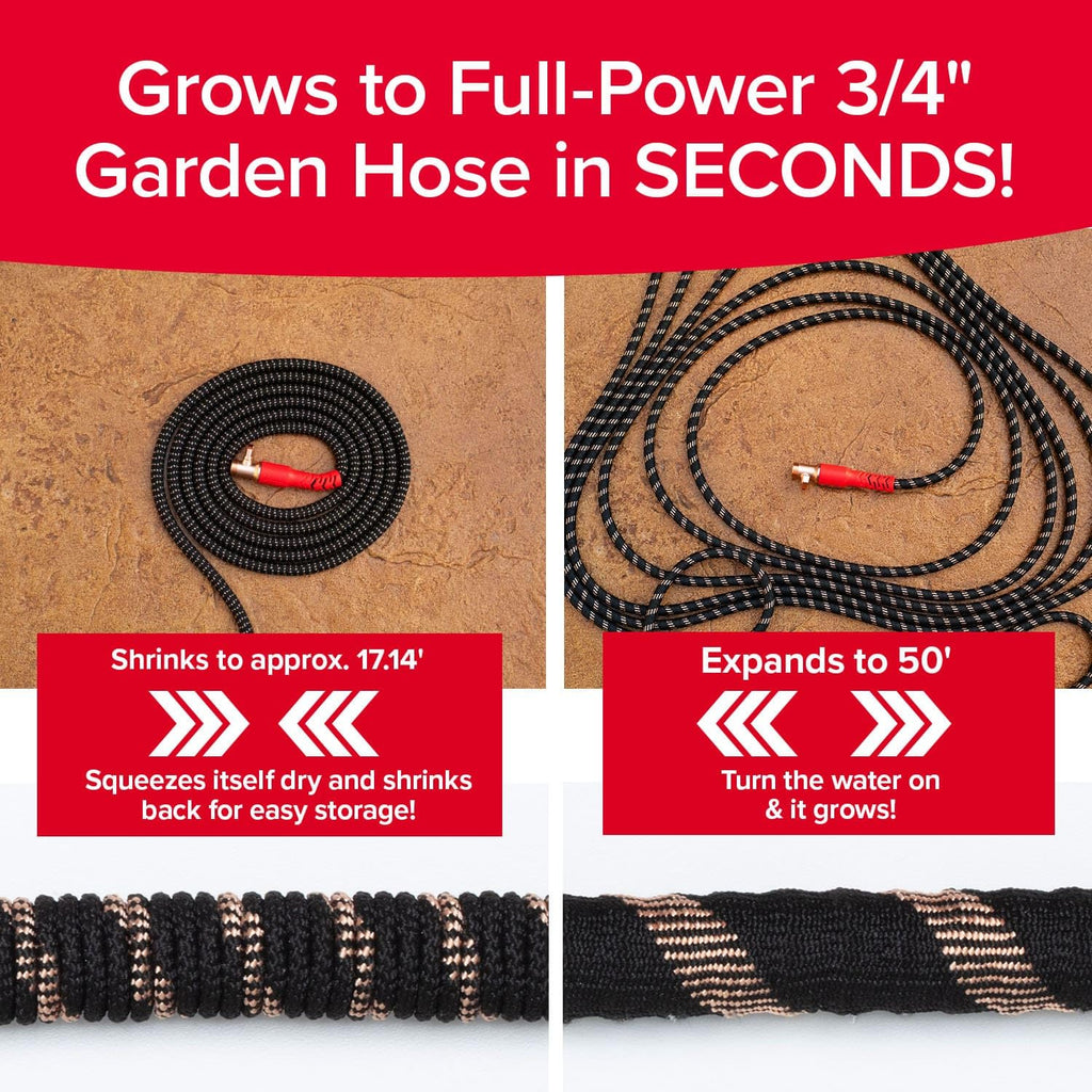 Pocket Hose Copper Head expands from 17' to 50', ensuring 100% Authentic quality and available at Curat Cart in India.