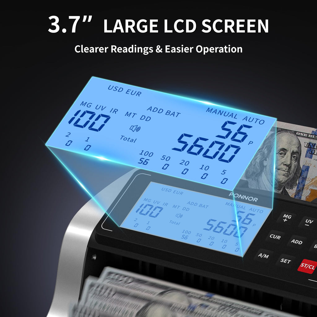 Discover the PONNOR Money Counter Machine with a 3.7” large LCD screen, a premium import for efficient currency counting at Curat Cart.