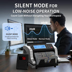 PONNOR Money Counter Machine operates in silent mode, ensuring low-noise cash counting. 100% Authentic, available at Curat Cart.