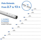 Poolvio Pool Cleaning Kit features a high-quality extendable pole, reaching from 2.7 to 13 ft, ideal for effective pool maintenance. Available at Curat Cart.