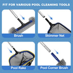 Explore the Poolvio Pool Cleaning Kit featuring high-quality tools like brushes and skimmer nets, perfect for maintaining your pool. Available at Curat Cart.