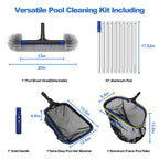 The Poolvio Pool Cleaning Kit includes a pool brush, skimmer, and rake. Available in India at Curat Cart, ensuring 100% authenticity.