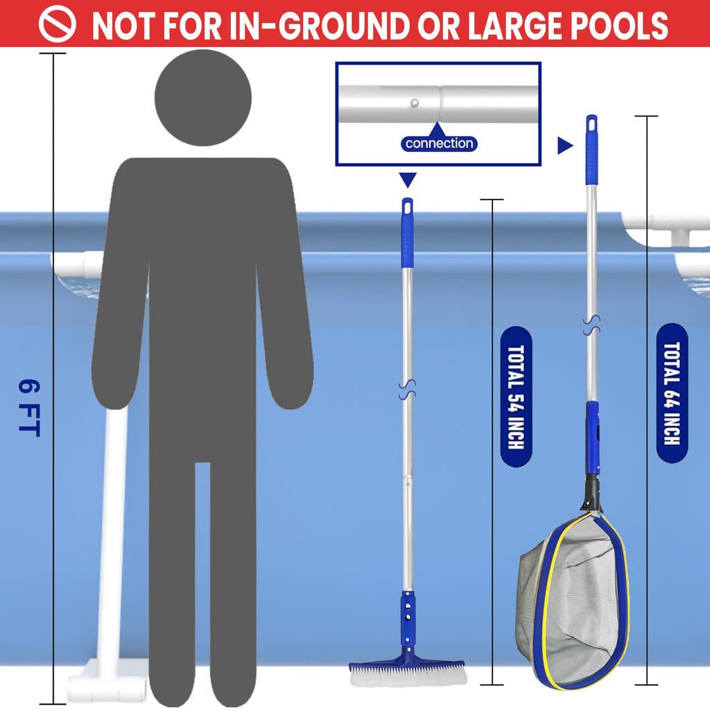 Discover the Poolvio Swimming Pool Cleaning Kit, perfect for above-ground pools. 100% Authentic, available at Curat Cart.