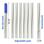 POOLWHALE Adjustable Swimming Pool Pole with a non-slip handle in high-quality finish, available at Curat Cart.