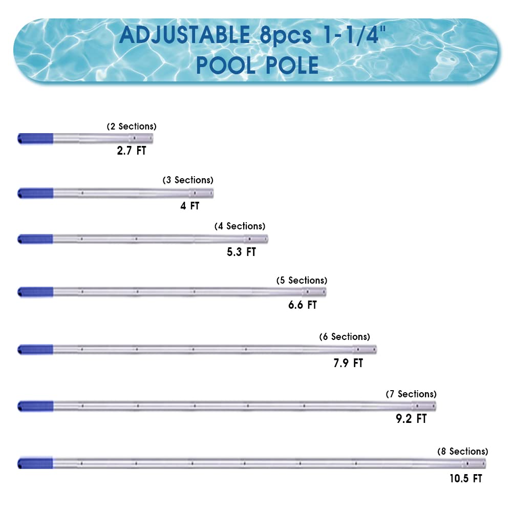 POOLWHALE Adjustable Swimming Pool Pole, 100% Authentic and available in India at Curat Cart. Perfect for versatile use.