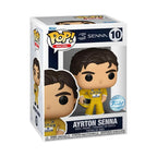 Exclusive Pop! Ayrton Senna figure, dressed in his iconic racing suit. A premium collectible from Funko, celebrating motorsport legacy.