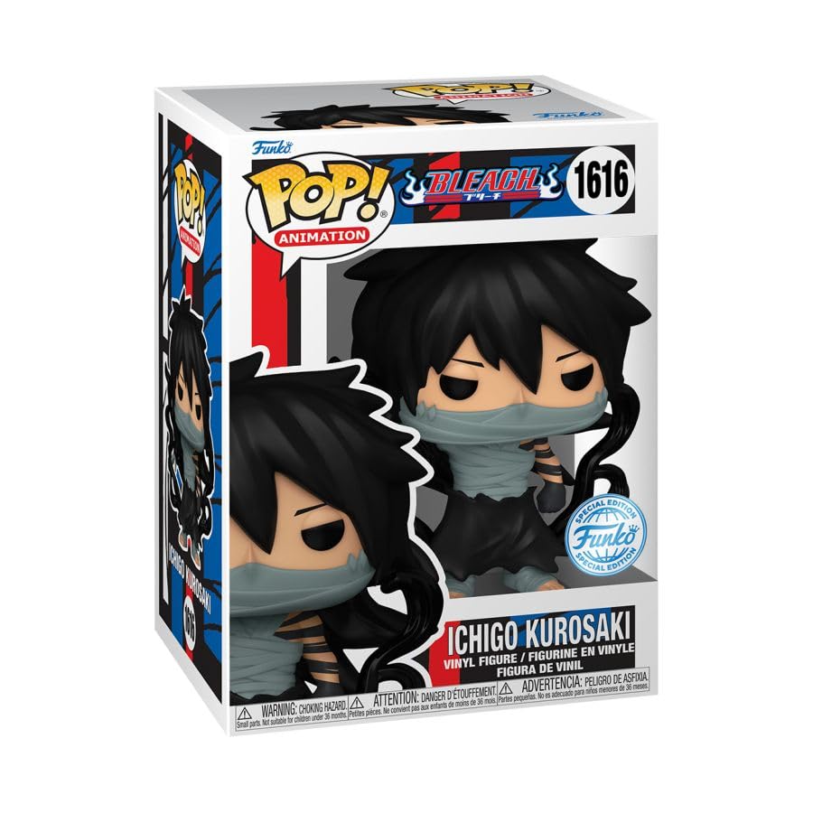 100% Genuine Funko Pop! Animation Ichigo Kurosaki figure from Bleach. Perfect for collectors and fans of the series!