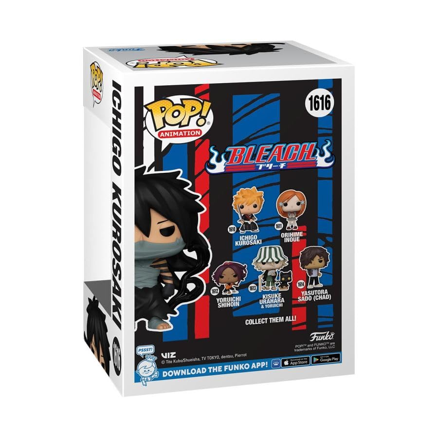 Premium imported Pop! Vinyl figure of Ichigo Kurosaki from Bleach, featuring a detailed design. Perfect for collectors!